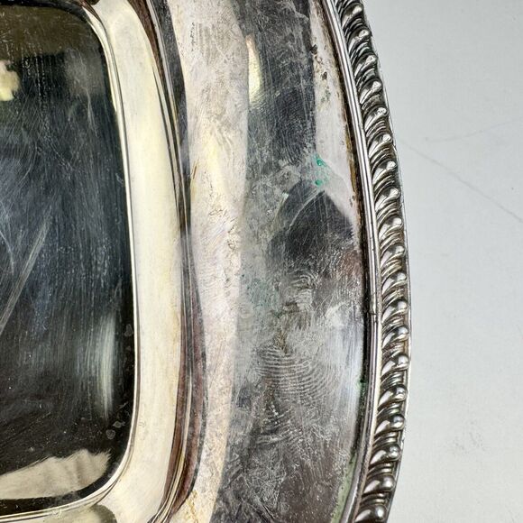 Vintage Poole Silver Plated Serving Trinket Tray Old English Rectangle EPNS 1057 - Picture 2 of 5